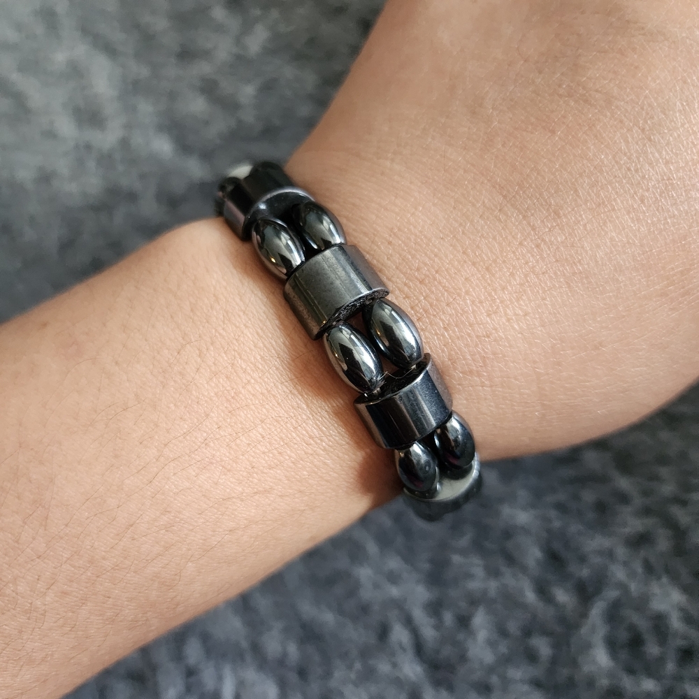 Hematite Beaded Bracelet Stretch Grounding